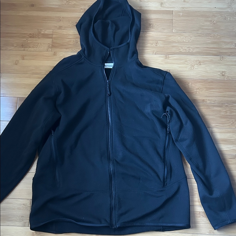 90 Degree By Reflex Black Fleece Mens Zip-Up Jacket Size Medium